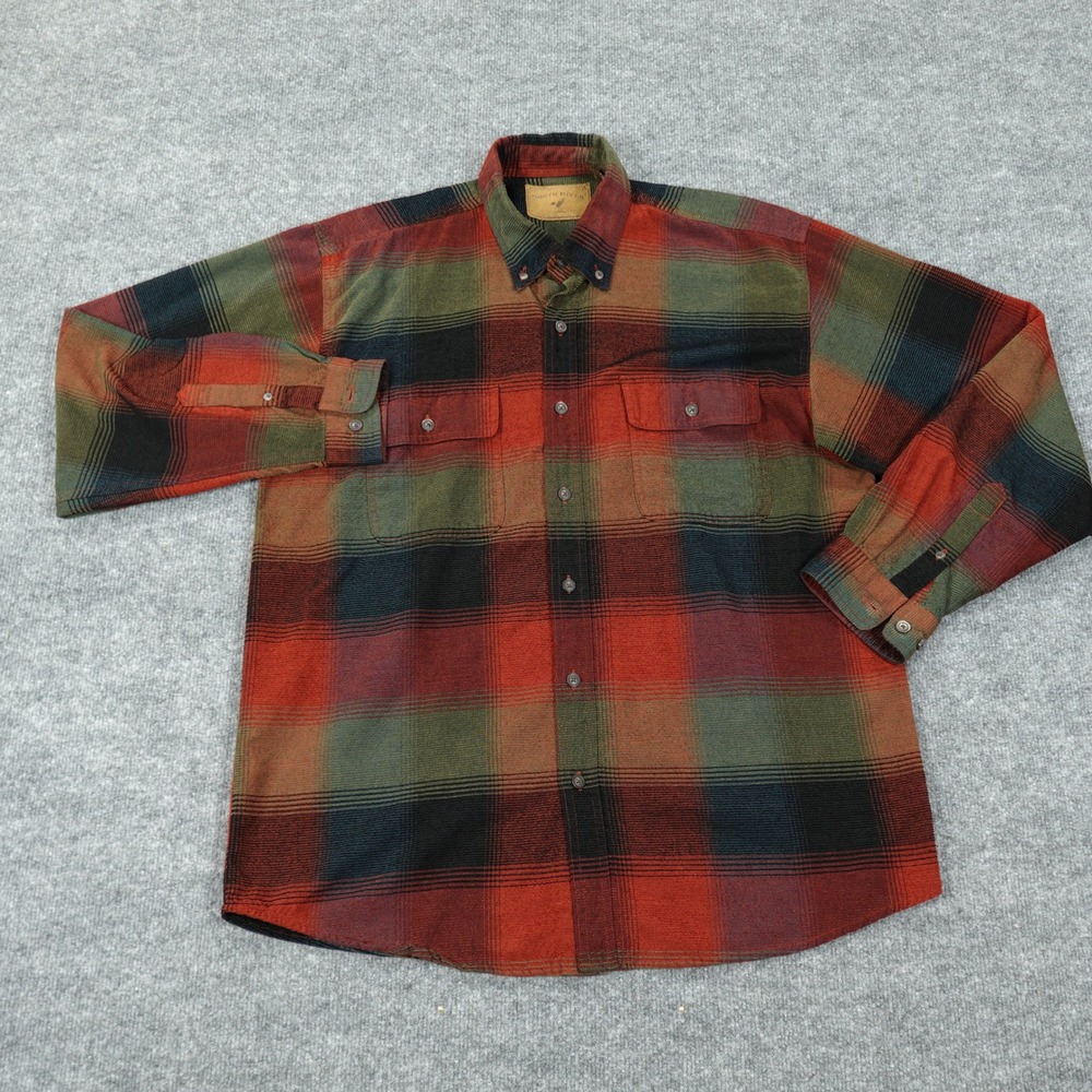North River Shirt Mens Large Multicolor Plaid Button Flannel Long Sleeve Outdoor - Picture 2 of 8
